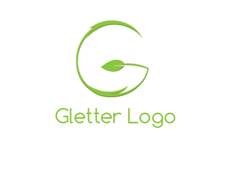 leaf forming letter g logo