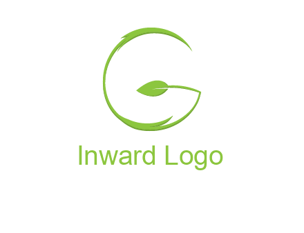 leaf forming letter g logo