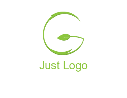 leaf forming letter g logo