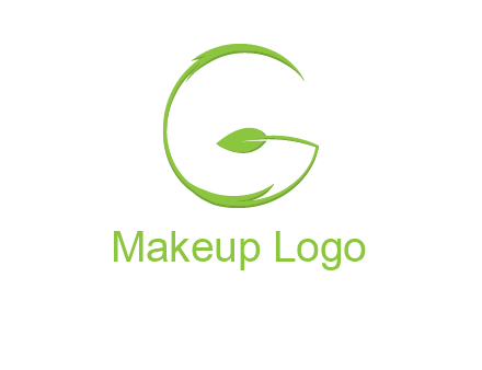 leaf forming letter g logo