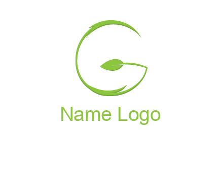 leaf forming letter g logo