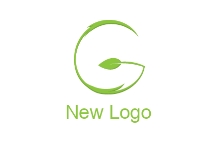 leaf forming letter g logo