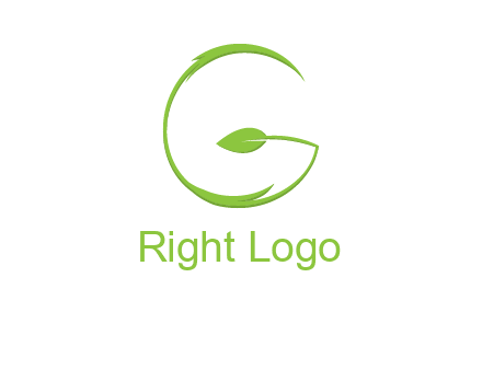 leaf forming letter g logo