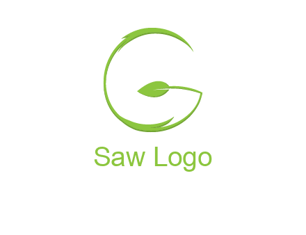 leaf forming letter g logo