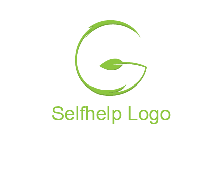 leaf forming letter g logo