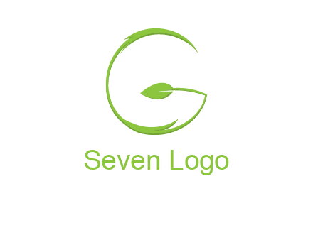 leaf forming letter g logo