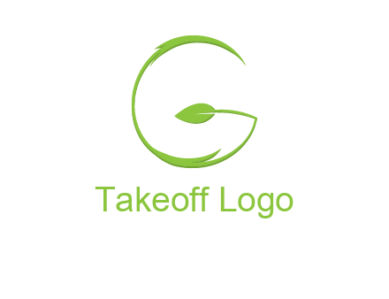 leaf forming letter g logo