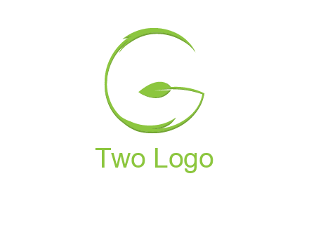 leaf forming letter g logo