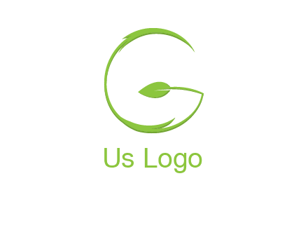 leaf forming letter g logo