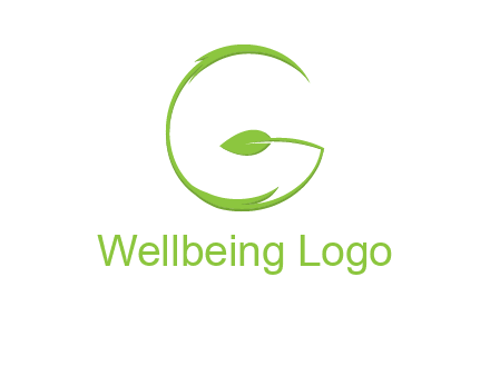 leaf forming letter g logo