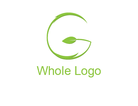 leaf forming letter g logo