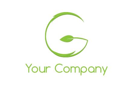 leaf forming letter g logo