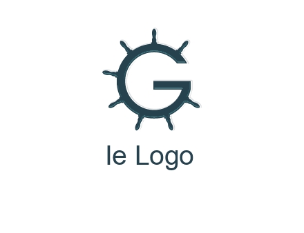 ship wheel forming letter g logo