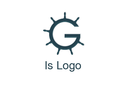 ship wheel forming letter g logo