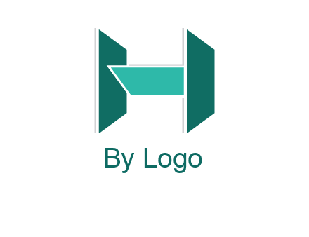 abstract letter H from shapes