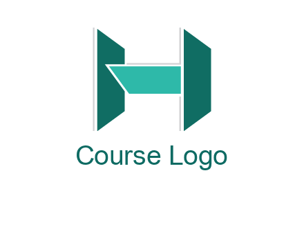 abstract letter H from shapes