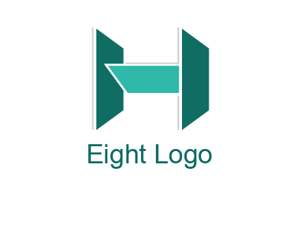abstract letter H from shapes