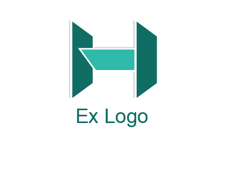 abstract letter H from shapes