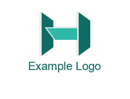 abstract letter H from shapes