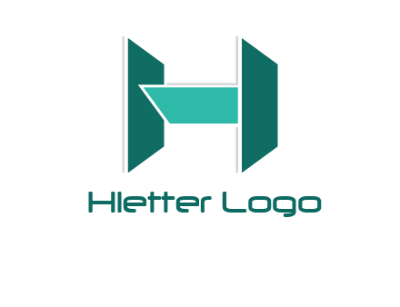 abstract letter H from shapes