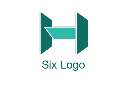 abstract letter H from shapes