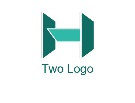 abstract letter H from shapes