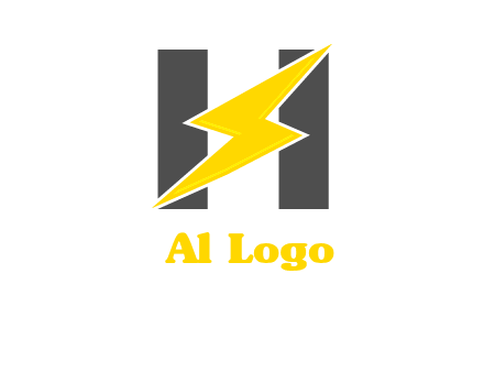 electric bolt is placed in front of letter h logo