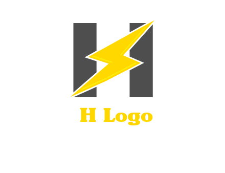 electric bolt is placed in front of letter h logo