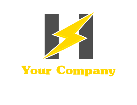 electric bolt is placed in front of letter h logo