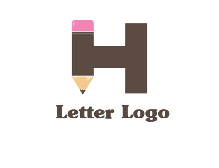 pencil incorporated with letter h logo