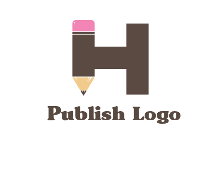 pencil incorporated with letter h logo