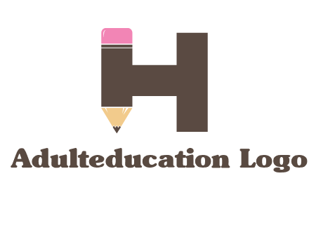 pencil incorporated with letter h logo