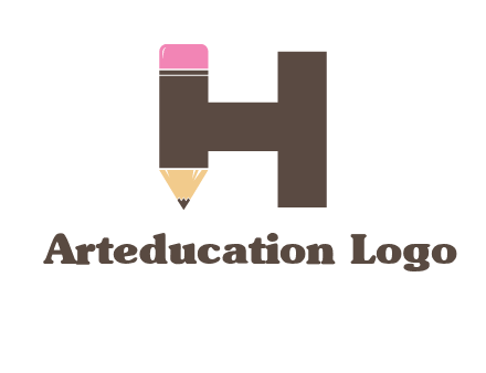 pencil incorporated with letter h logo