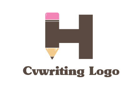 pencil incorporated with letter h logo