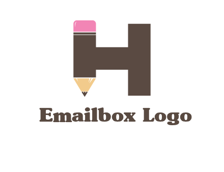 pencil incorporated with letter h logo