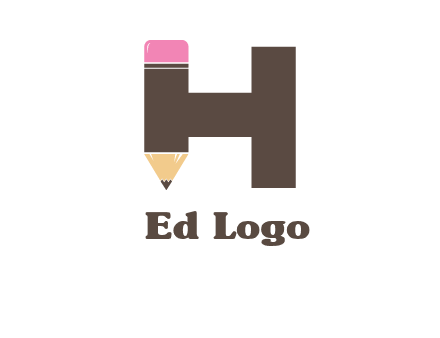 pencil incorporated with letter h logo