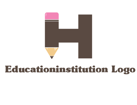pencil incorporated with letter h logo
