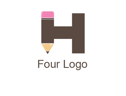 pencil incorporated with letter h logo