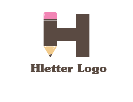 pencil incorporated with letter h logo