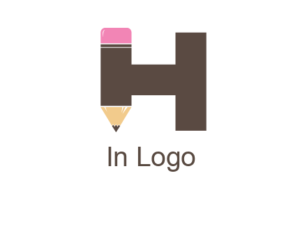 pencil incorporated with letter h logo