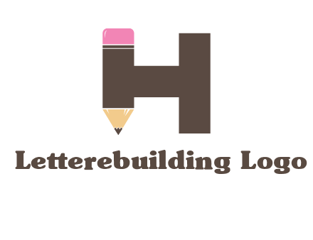 pencil incorporated with letter h logo