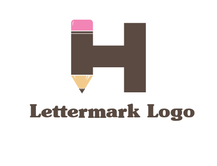 pencil incorporated with letter h logo