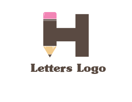 pencil incorporated with letter h logo