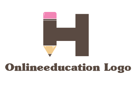 pencil incorporated with letter h logo