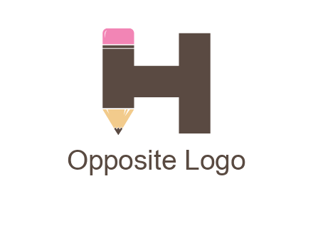 pencil incorporated with letter h logo