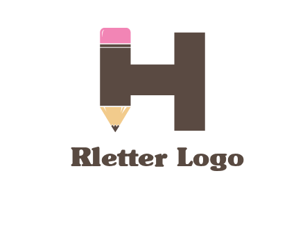 pencil incorporated with letter h logo