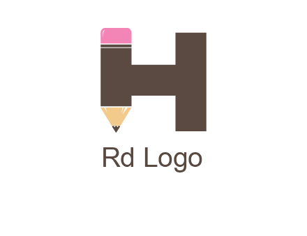 pencil incorporated with letter h logo