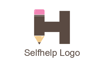 pencil incorporated with letter h logo