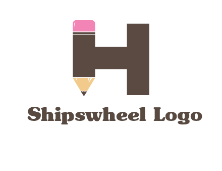 pencil incorporated with letter h logo