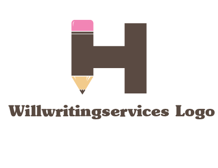 pencil incorporated with letter h logo